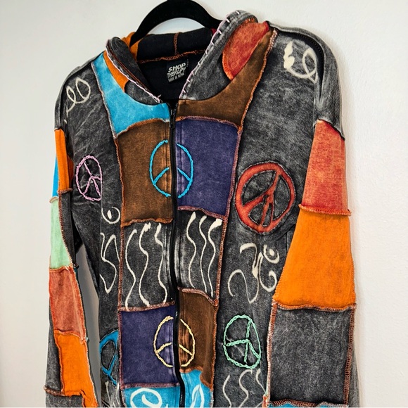Shop Therapy- Hippie Patchwork Full Zip-up Hoodie - Picture 2 of 10